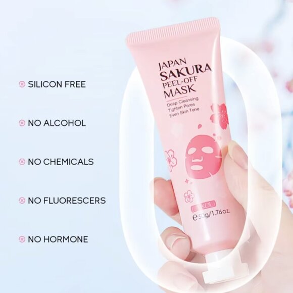 LAIKOU 24K Gold Sakura Peeling Face Mask AntiWrinkle Whitening Blackhead Removal - Picture 8 of 16